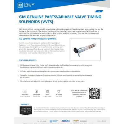 SELL SHEET - GM GENUINE PARTS VARIABLE VALVE TIMING SOLENOID