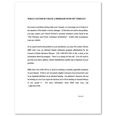 INDIANA LEMON LAW NOTICE