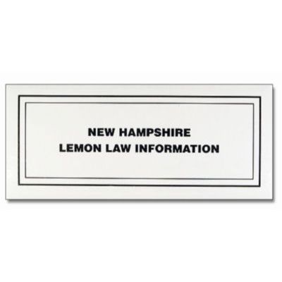 NEW HAMPSHIRE LEMON LAW KIT