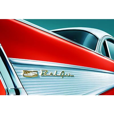 GM 57 Bel Air Red Fin Badge Tension 24x36"