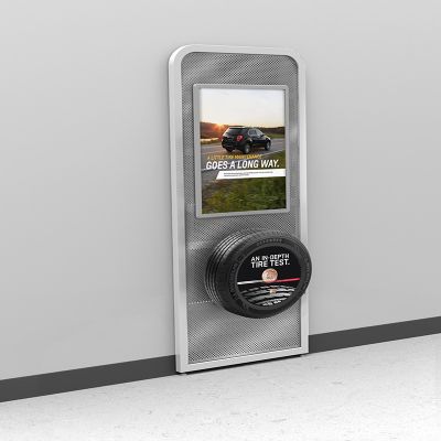 Chevy Wall Mount Tire and Poster Display for Customer Lounge
