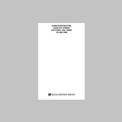 BUICK CERTIFIED SERVICE Small Scratch Pad - Set of 250