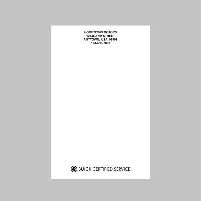 BUICK CERTIFIED SERVICE Large Scratch Pad - Set of 250