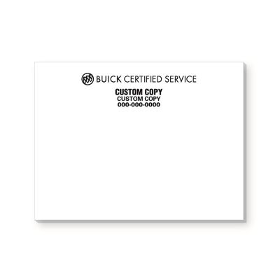 BUICK CERTIFIED SERVICE 4  x 3  Adhesive Notepad Package of 25