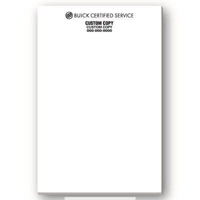 BUICK CERTIFIED SERVICE 4  x 6  Adhesive Notepad