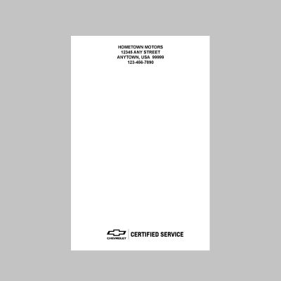 CHEVROLET CERTIFIED SERVICE Large Scratch Pad - Set of 250