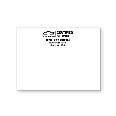 CHEVROLET CERTIFIED SERVICE 4  x 3  Adhesive Notepad  Package of 25