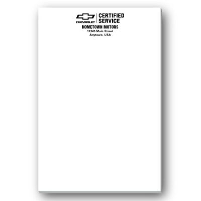 CHEVROLET CERTIFIED SERVICE 4  x 6  Adhesive Notepad