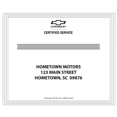 CHEVROLET CERTIFIED SERVICE Economy Floor Mats Cases of 1,000