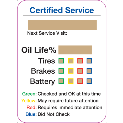 CERTIFIED SERVICE Maintenance Reminder Labels-5 Rolls of 500