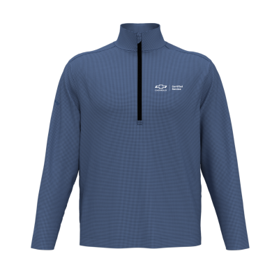 Chevrolet Certified Service Callaway Houndstooth 1/4-Zip Pullover-BLUE-SM