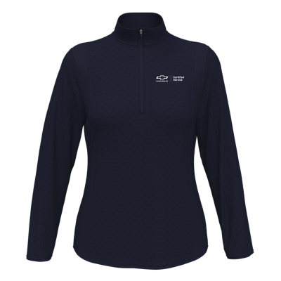 Chevrolet Certified Service Ladies' Callaway Diamond Quilted Fleece 1/4-Zip-BLUE-SM