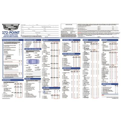 downloadable version of Cadillac Inspection Sheet
