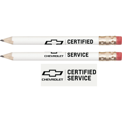CHEVROLET Certified Service Round Wooden Golf Pencil With Eraser