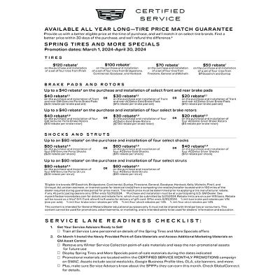 GUIDE - CADILLAC CERTIFIED SERVICE SPRING LAUNCH ELECTRONIC