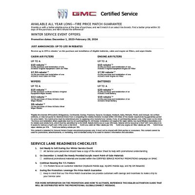 GUIDE - BUICK GMC CERTIFIED SERVICE WINTER LAUNCH ELECTRONIC