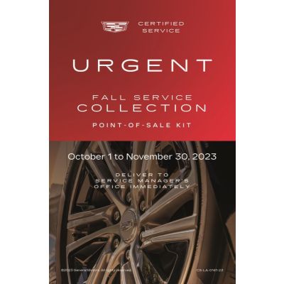 LABEL - CADILLAC CERTIFIED SERVICE FALL BOX (EA)