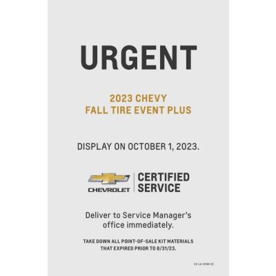 LABEL - CHEVROLET FALL TIRE EVENT