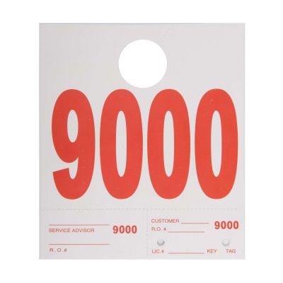 Car Repair Number with Detachable Key Tag-1 Set of 1,000