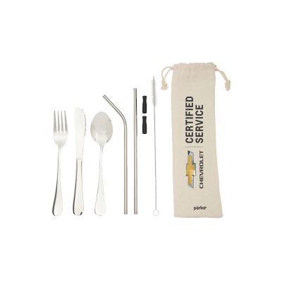 Chevy Certified Service 6-Piece Steel Straw & Utensil Travel Set