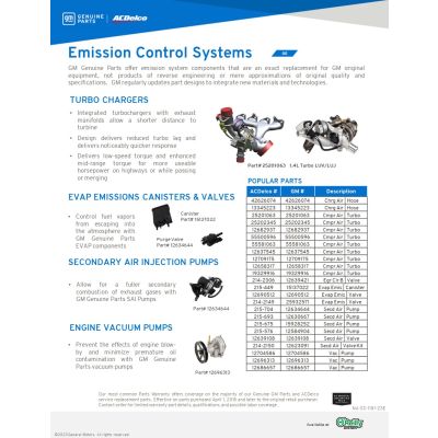 SELL SHEET - OREILLYS - EMISSION CONTROL
