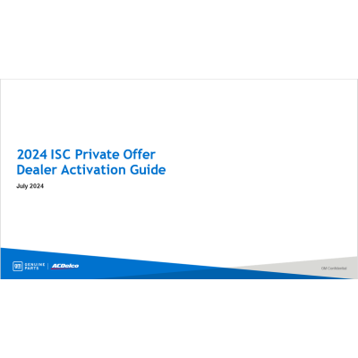 GUIDE - ISC POWERTRAIN PRIVATE OFFER DEALER GUIDE