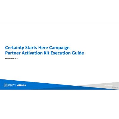 GUIDE - CERTAINTY STARTS HERE CAMPAIGN PARTNER ACTIVATION KI