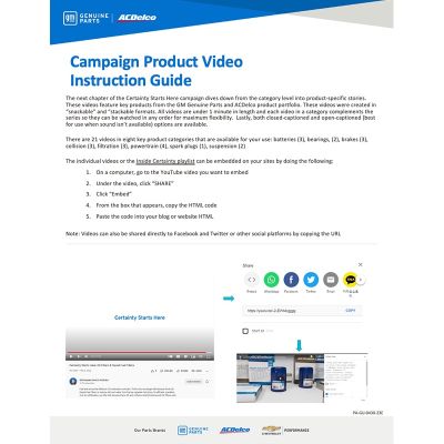 GUIDE - CAMPAIGN PRODUCT VIDEO INSTRUCTION GUIDE