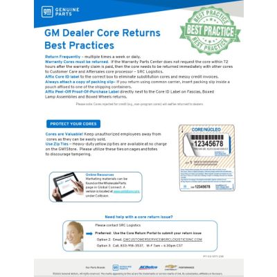 SELL SHEET - GM DEALER CORE RETURN BEST PRACTICES