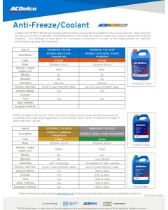SELL SHEET - ACDELCO GM OE COOLANT - DEXCOOL(DL)