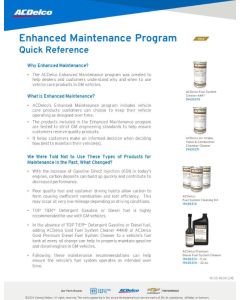 SELL SHEET - ENHANCED MAINTENANCE - QUICK REFERENCE