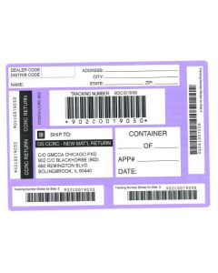 LABEL - CHICAGO PARTS RETURN PURPLE SHIPPING LABEL (PK/50)