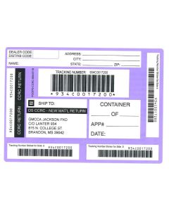 LABEL - JACKSON PARTS RETURN PURPLE SHIPPING LABEL (PK/50)