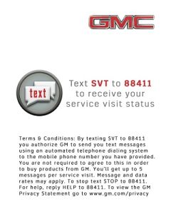 CARD - GMC SERVICE VISIT TRACKING TERMS/CONDITIONS