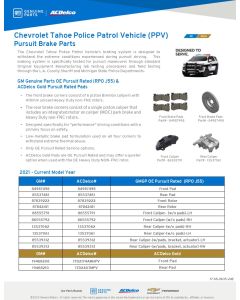 SELL SHEET - Tahoe PPV Pursuit Rated Brakes