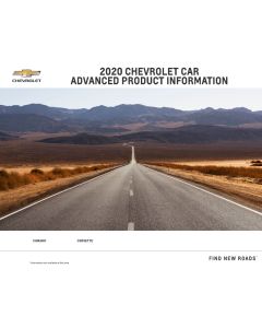 2020 CHEVROLET CAR ADVANCED PRODUCT INFORMATION