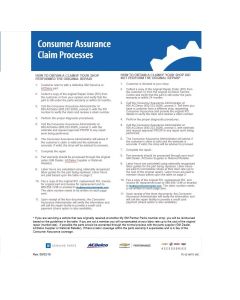 SELL SHEET - ASSURANCE CLAIMS PROCESSING INSTRUCTIONS (DL)