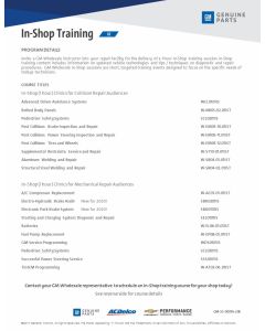 SELL SHEET - GM GENUINE PARTS-WHOLESALE IN-SHOP TRNG