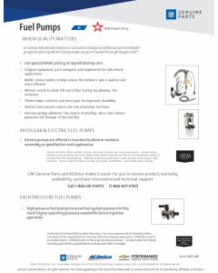 SELL SHEET - MARS-GM GENUINE PARTS FUEL PUMPS