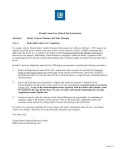 FLORIDA LEMON LAW INSTRUCTIONS