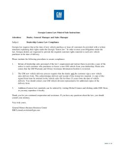 GEORGIA LEMON LAW INSTRUCTIONS