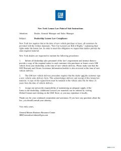 NEW YORK LEMON LAW INSTRUCTIONS