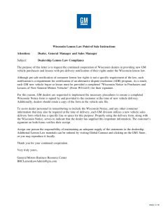 WISCONSIN LEMON LAW INSTRUCTIONS