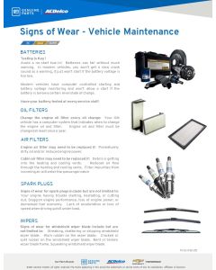 SELL SHEET - SIGNS OF WEAR-VEHICLE MAINTENANCE