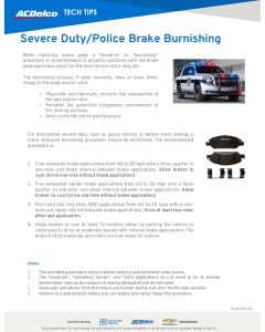 SELL SHEET - SEVERE DUTY BRAKE BURNISHING PROCEDURE