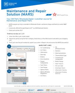 SELL SHEET-GM GENUINE PARTS MARS PROGRAM FOR SHOPS FLEETS