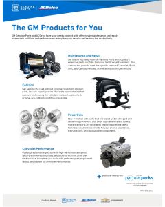 SELL SHEET - GM PRODUCTS FULL PARTS PORTFOLIO