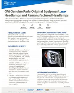 SELL SHEET - GM OE HEADLAMPS