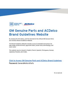 GUIDELINES - GM GENUINE PARTS & ACDELCO BRAND 2021