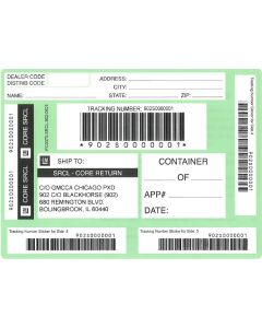 LABEL - CHICAGO CORE RETURN GREEN SHIPPING LABEL (PK/50)